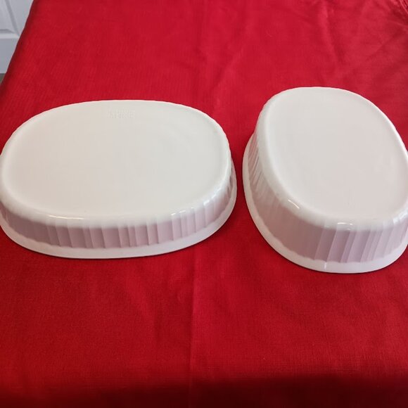 Two Corning ware French White Casserole Ovenware Dishes, F-6-B & F 12B - No lids - Picture 3 of 10